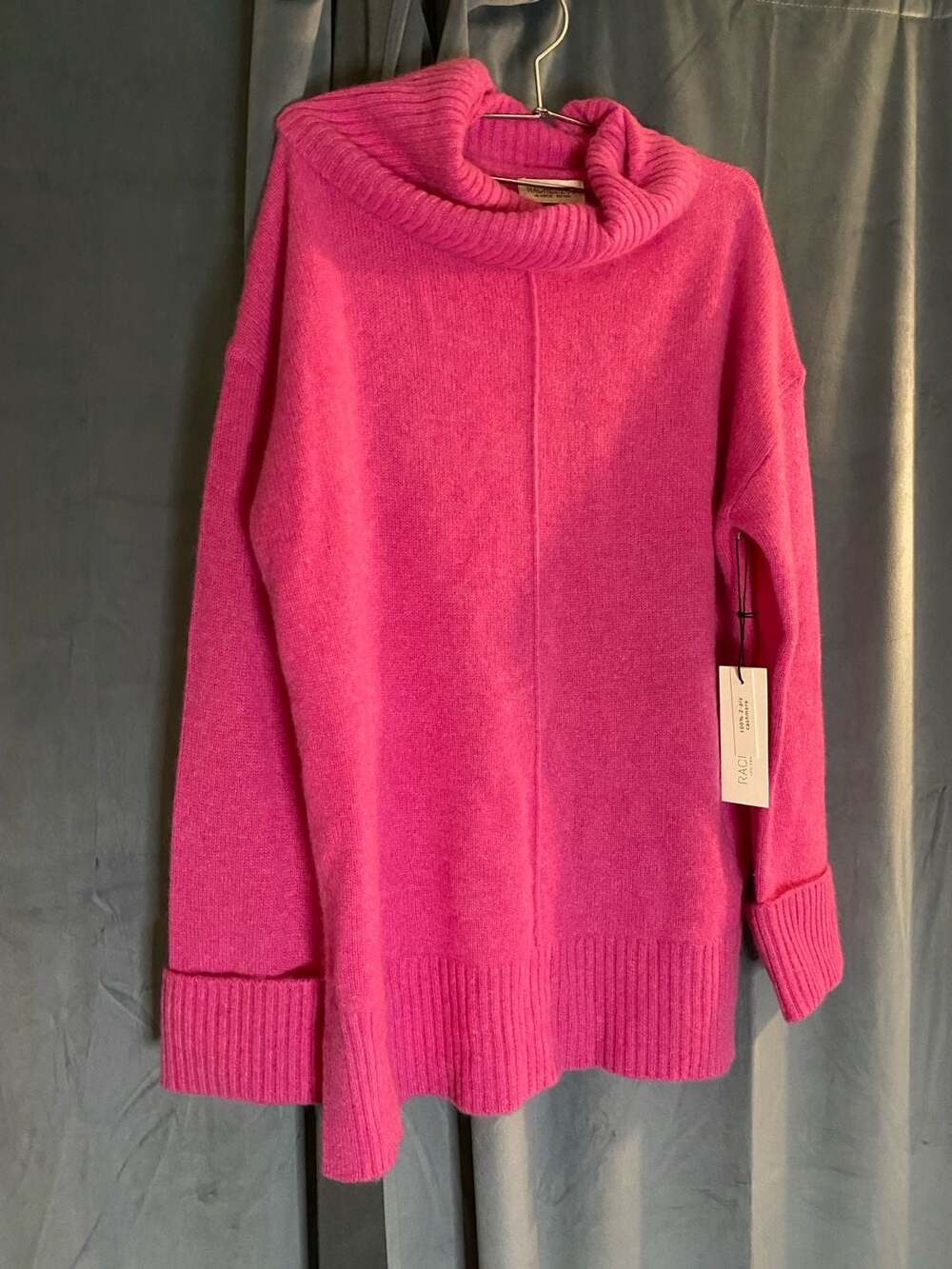 Rachel Zoe 100% Cashmere Turtleneck Sweater Pink Size M